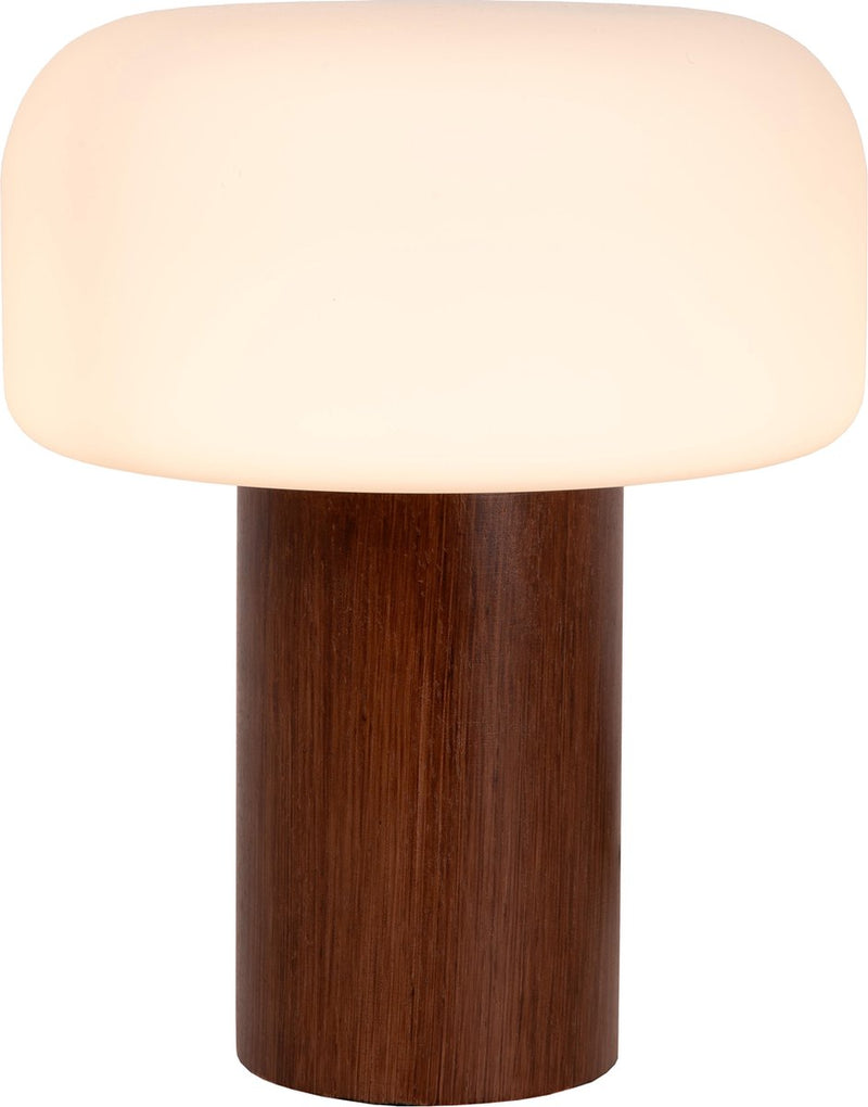Lucide kenan - lámpara de mesa - ø 22 cm - 1xe14 - aspecto madera oscura - japandi