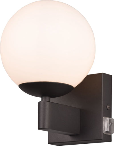 Trio kula - lámpara de pared - negro mate - excl. 1x e14 10w - ip44 - apto para baño