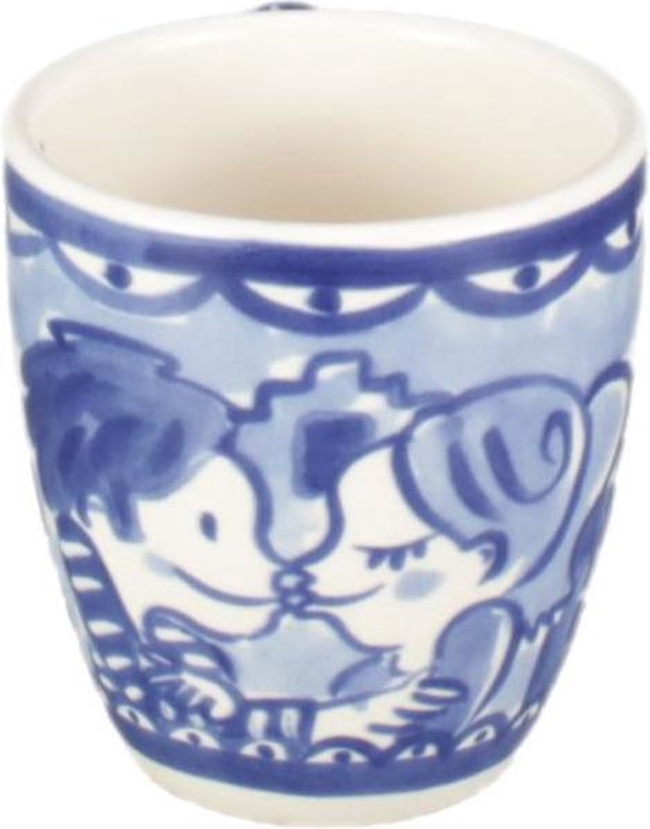 Mini tazza bionda Delft di Blond Amsterdam - 'kissing' - terracotta