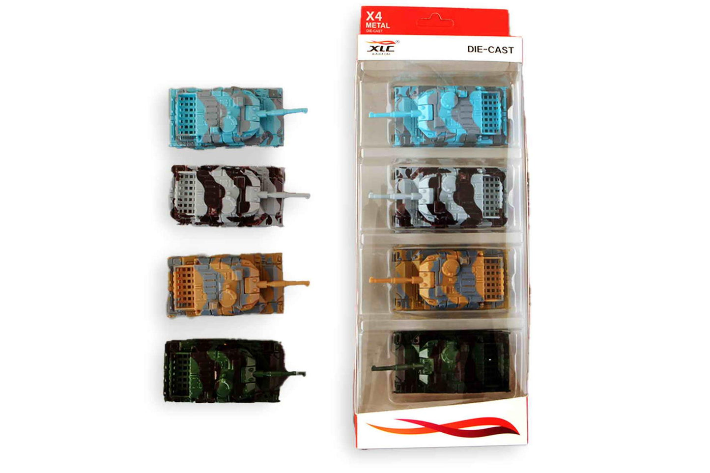 Tanque extraíble de fundición a presión de 9 cm, juego de 4