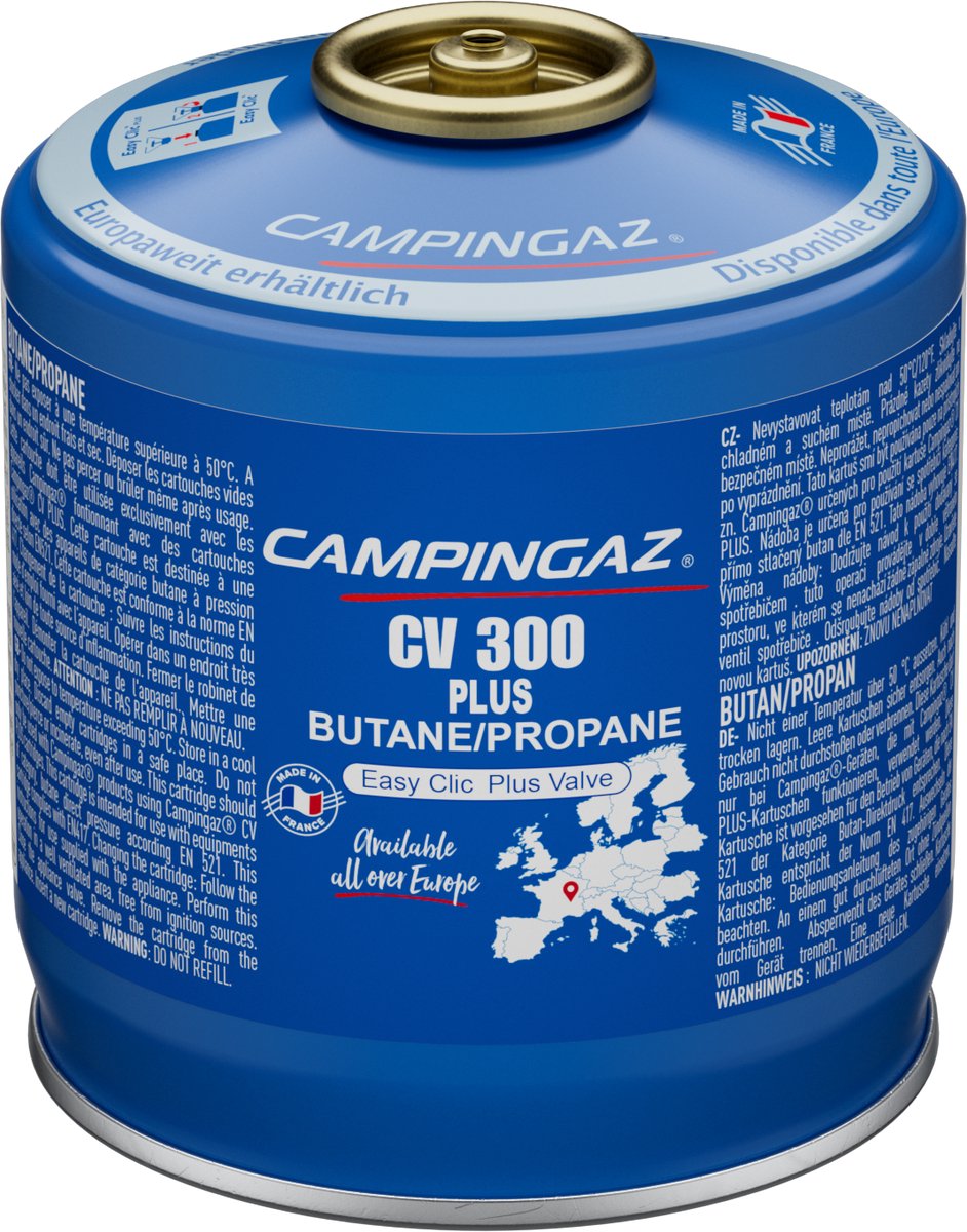 Cartuccia Campingaz cv300 plus - 1 pezzo - sistema a clic - 240 grammi butano propano - gas