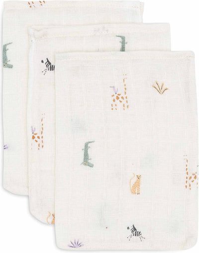 Jollein - salvietta idrofila per bambini - cotone - 3 pezzi - Jungle Jambo - salvietta per bambini, salviette idrofile -15x20 cm