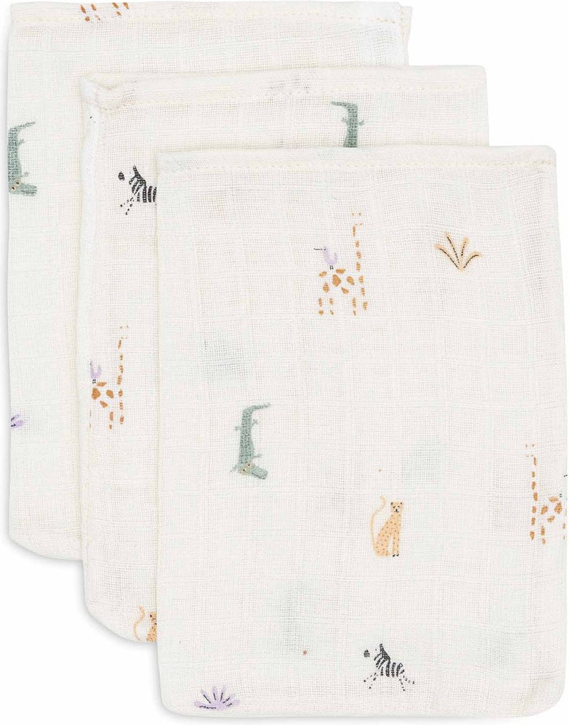 Jollein - toallita hidrófila para bebé - algodón - 3 piezas - Jungle Jambo - toallita para bebé, toallitas hidrófilas -15x20cm