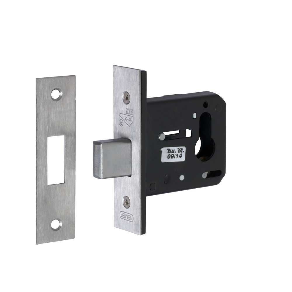 Cerradura adicional de seguridad Nemef 4328 | kg** | dm60mm | placa frontal placa frontal decorativa de acero inoxidable 29x110mm rectangular | dr 1+2+3+4 - 9432817600