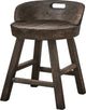 Silla taburete Woood rosalie - madera de paulownia - marrón oscuro - 57x43x43 cm