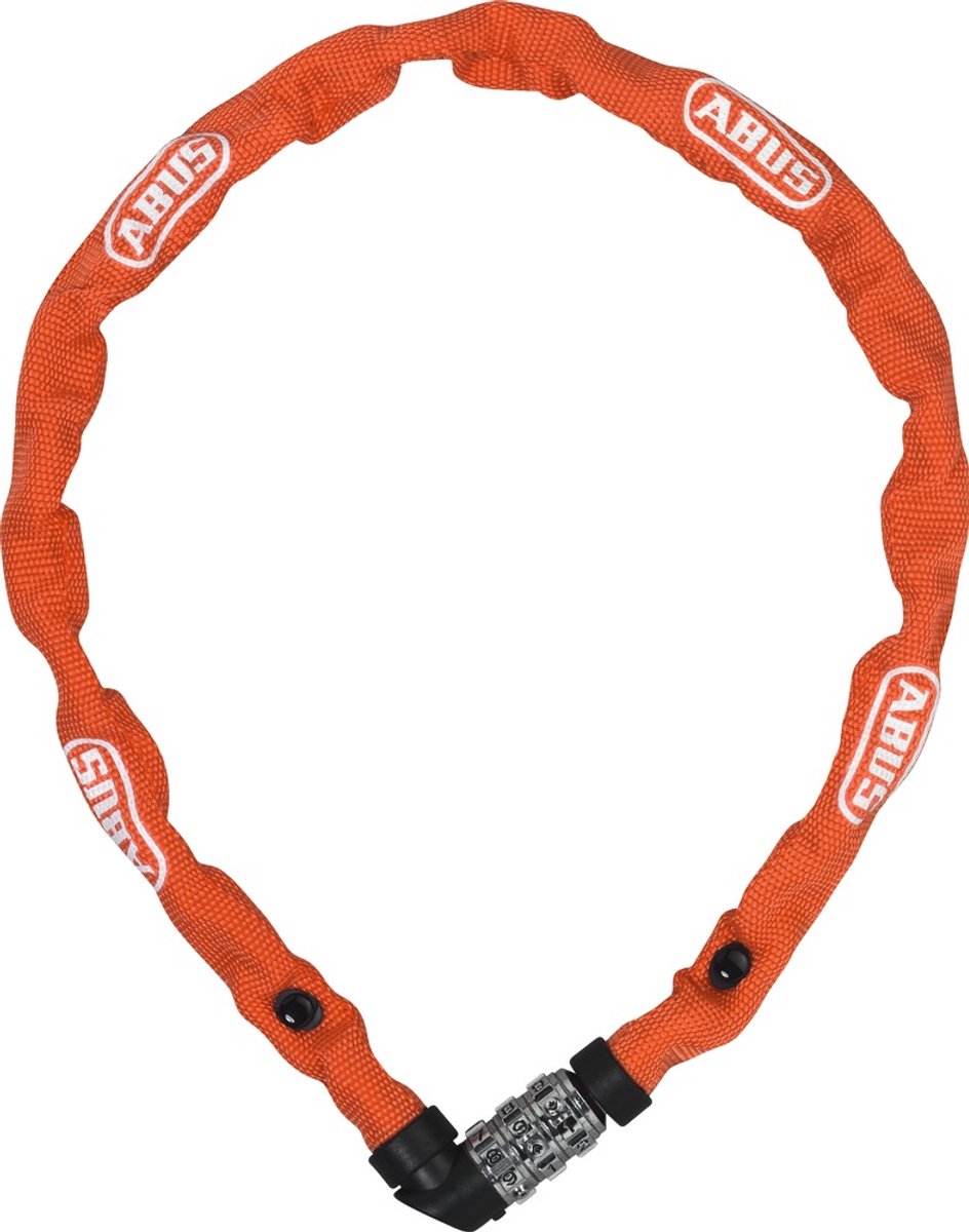 Abus fietsslot kettingslot - 1200 web - security level 3 - oranje - 110 cm - geschikt voor kinderfietsen