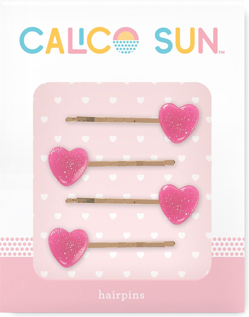 Sol calico - pinzas para el cabello sophia - corazón