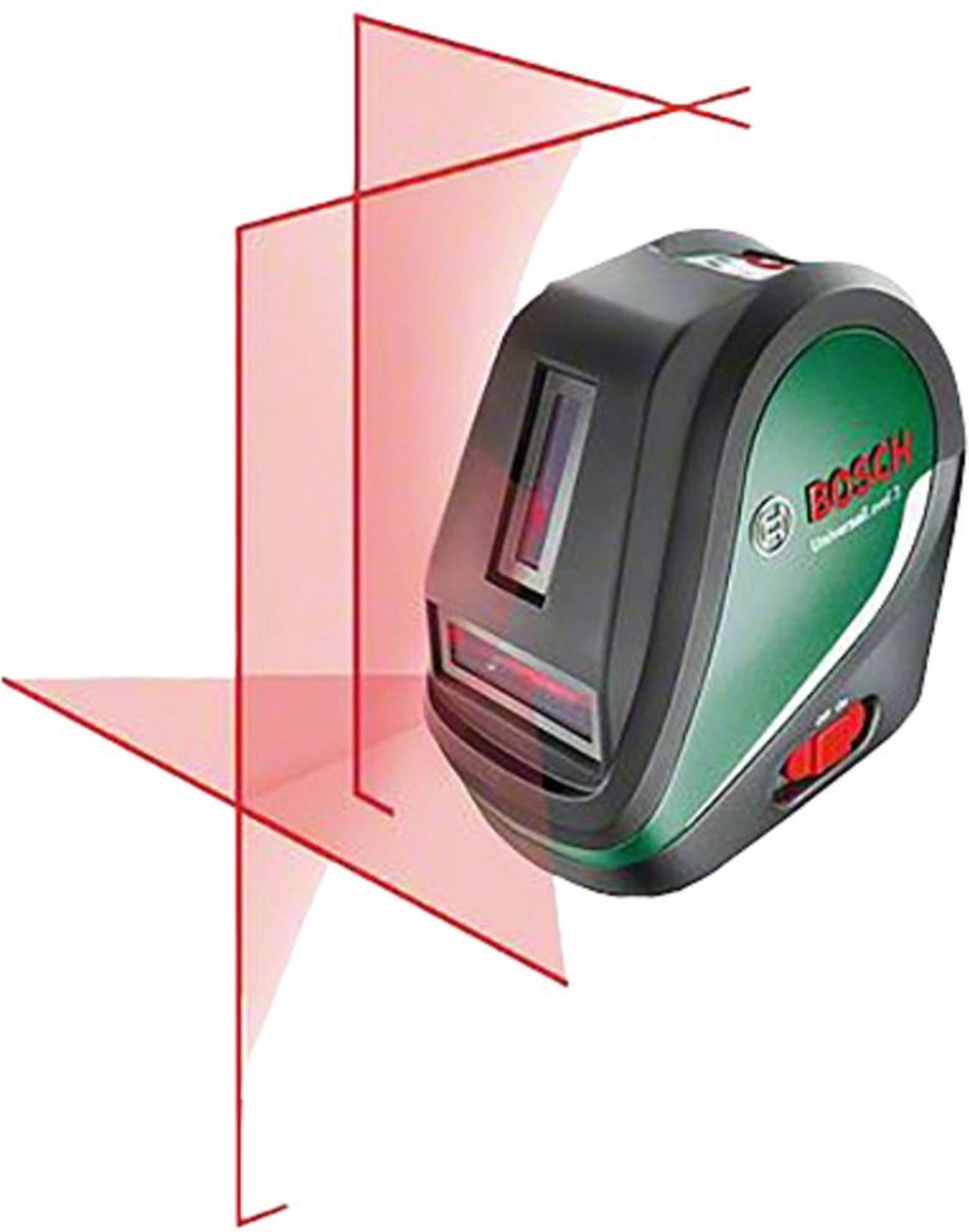 Bosch universallevel 3 - laser a linee incrociate - punto a piombo sopra e sotto - batterie incluse - custodia