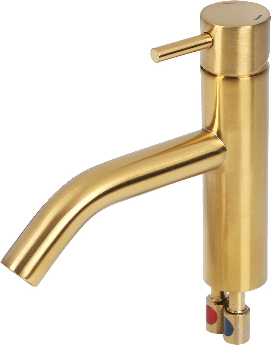 Differnz washbasin tap - mixer tap - curved tap - cold hot - matte gold