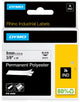 Dymo rhino industriële labels | permanent polyester | 9 mm x 3,5 m | zwarte afdruk op wit | zelfklevende labels voor rhino labelmanager labelprinters