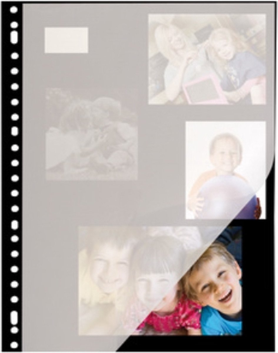 Kangaro photo interior - a4 - black - 23 rings - 20 sheets - glassine interleaves - acid-free - k-6616