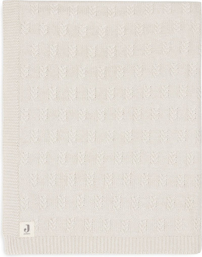 Jollein - deken ledikant 100x150cm - dekentje baby - grain knit - oatmeal