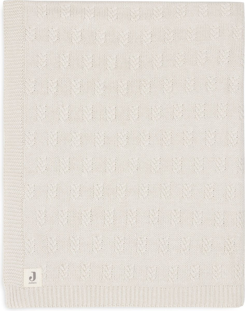 Jollein - manta de cuna 100x150cm - manta de bebé - punto de grano - avena