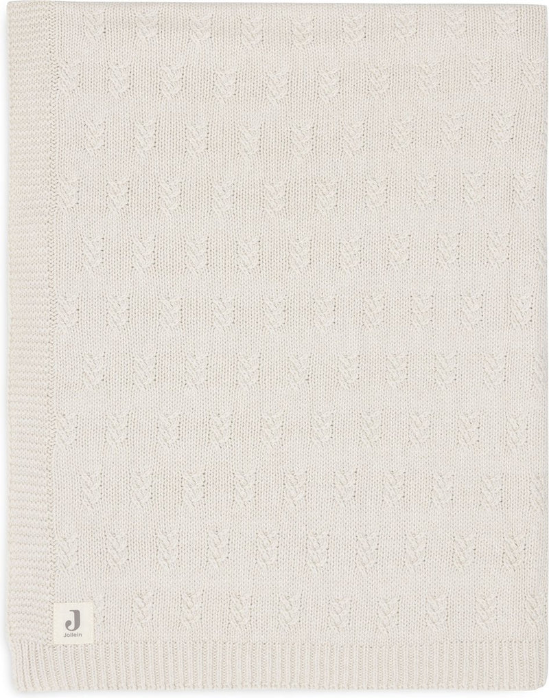 Jollein - coperta per lettino 100x150 cm - coperta per bebè - maglia a grana - farina d'avena