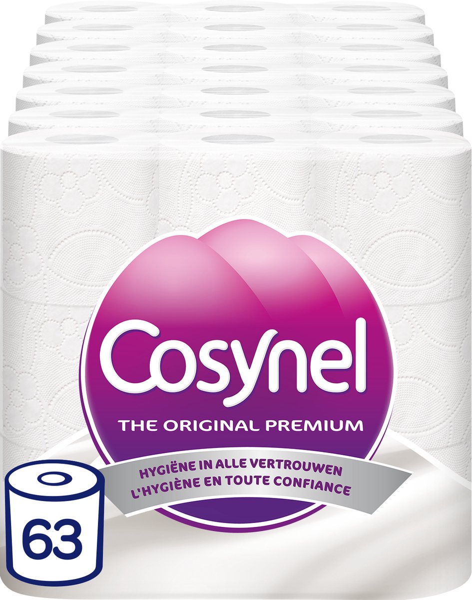 Cosynel toilet paper - 63 rolls - white 3-ply - value pack