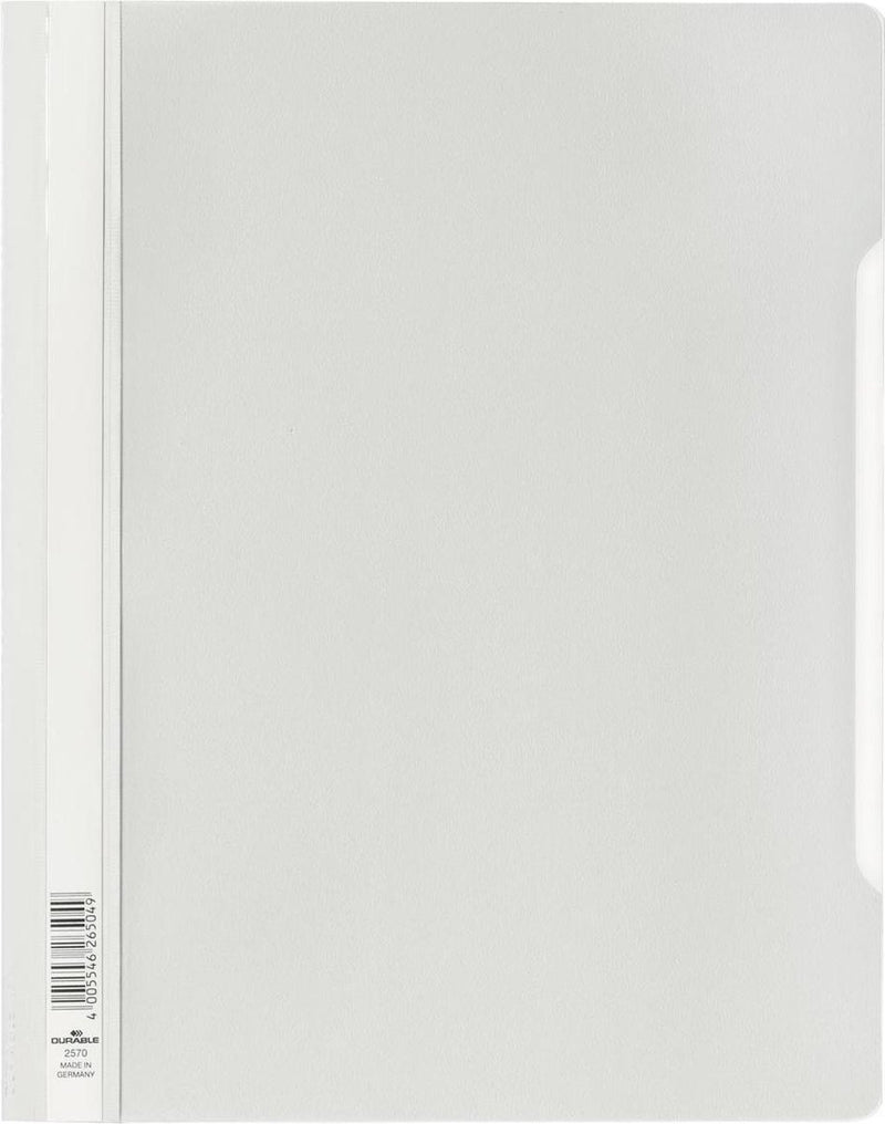Carpeta duradera de fijación rápida para bolsos de exposición, color blanco
