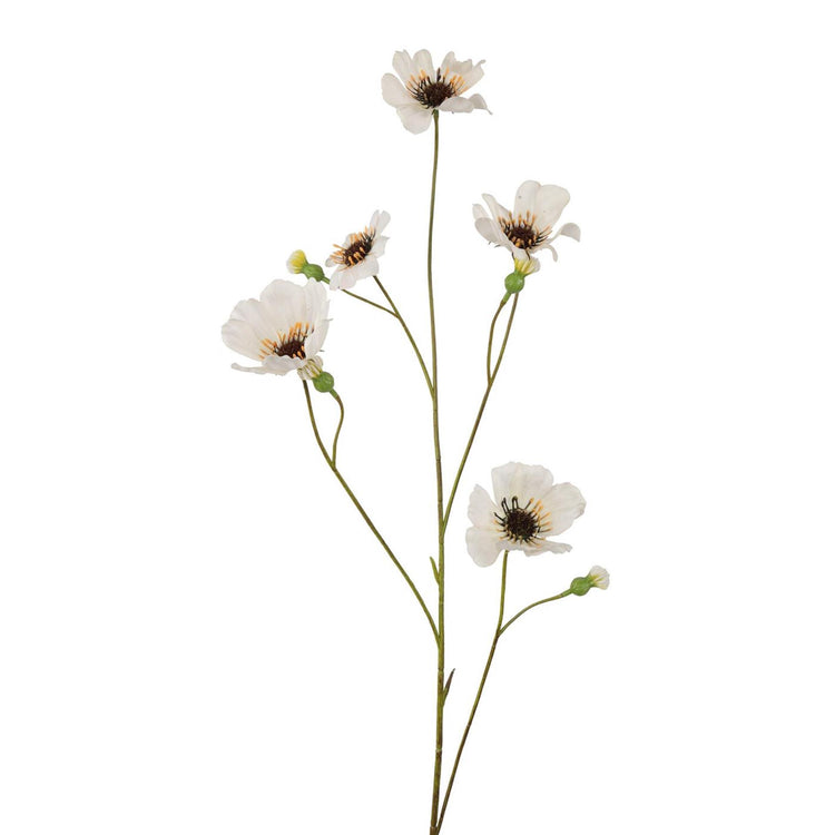 Roberts collection artificial flower poppies white 90cm