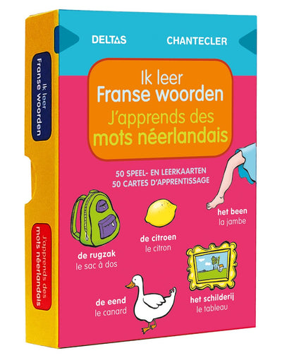 Jugando a las cartas de aprendizaje Deltas Aprendo palabras en francés