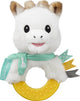 Sonaglio da dentizione Sophie la giraffa - Anello da dentizione a sonaglino 2 in 1 - giocattolo per bambini - regalo di maternità - regalo per baby shower - da 3 mesi - 13x7x6 cm - gomma peluche - giallo bianco turchese