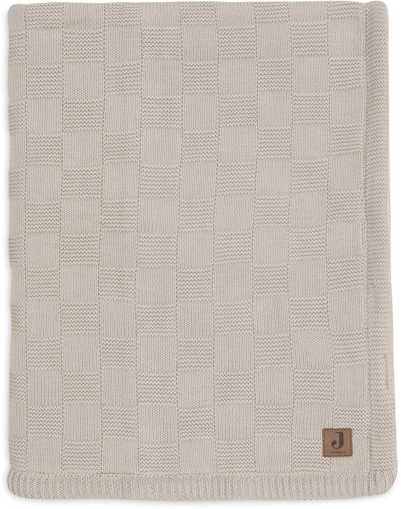 Coperta per culla Jollein - 75x100 cm - maglia a maglia - caldo velluto sabbia