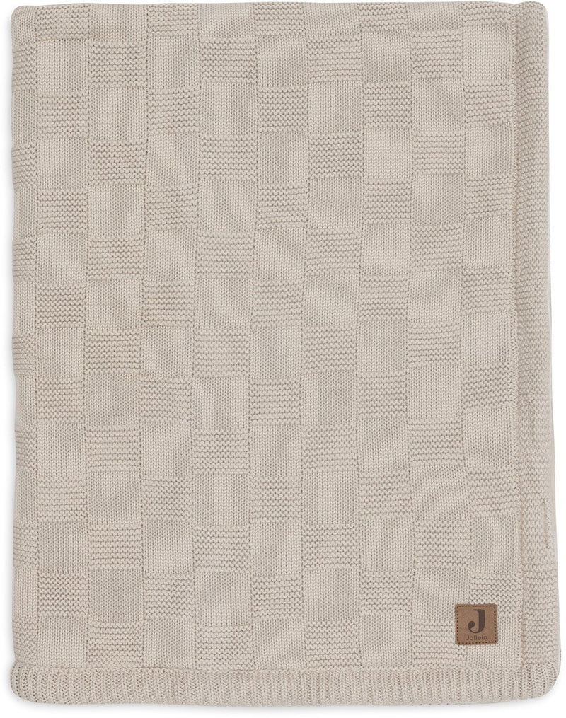 Coperta per culla Jollein - 100x150 cm - maglia a maglia - caldo velluto sabbia