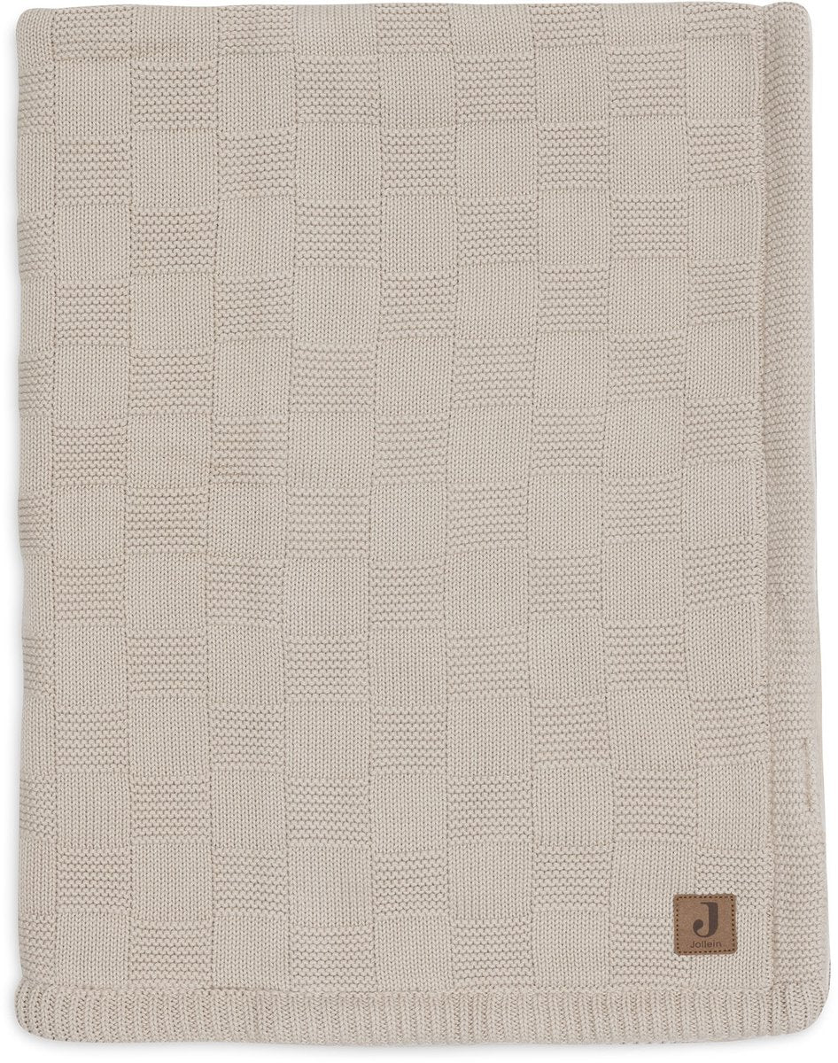 Coperta per culla Jollein - 100x150 cm - maglia a maglia - caldo velluto sabbia