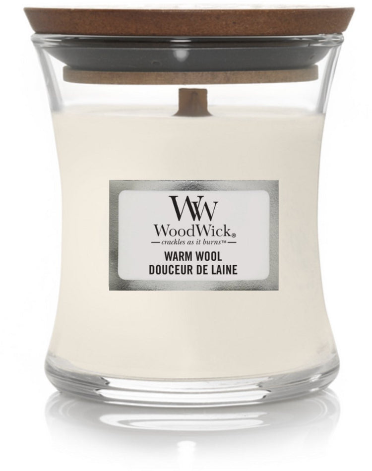 Candela profumata Woodwick mini lana calda 85 gr
