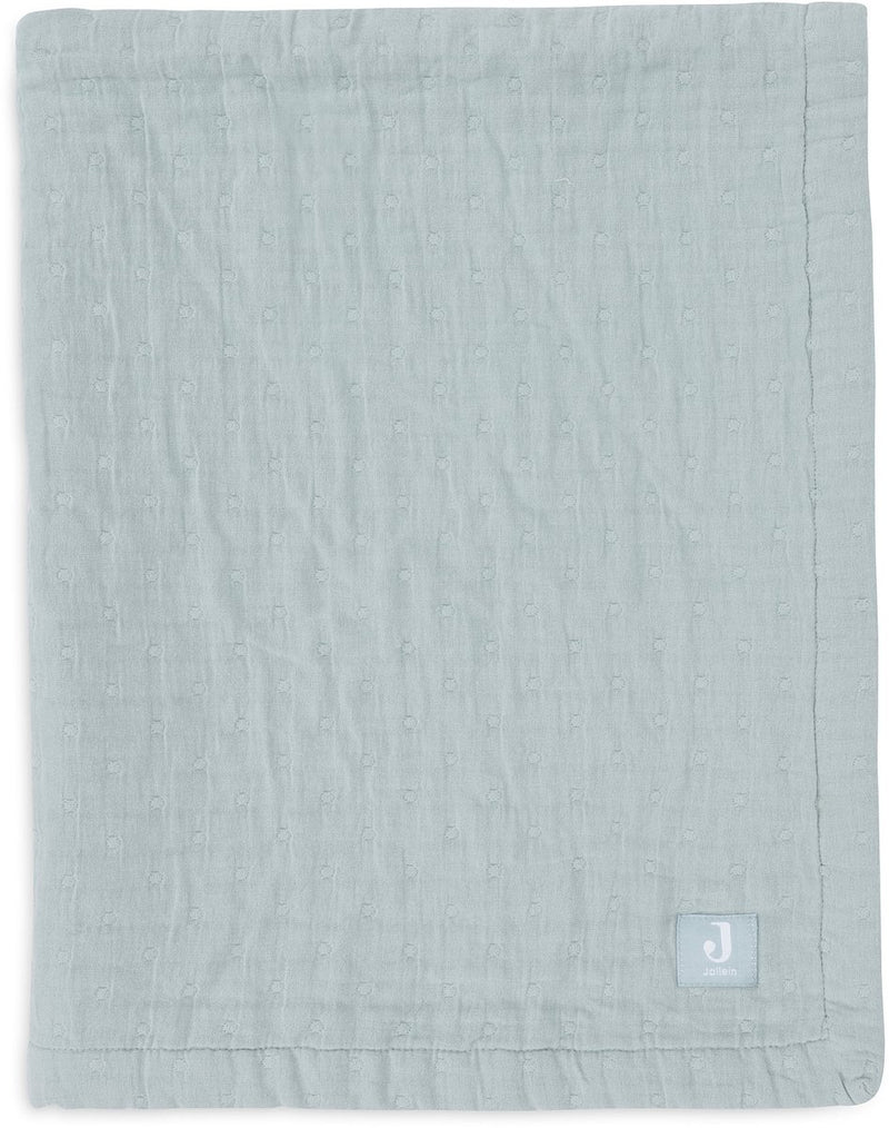 Jollein coperta per culla in jersey 75x100 cm - jacquard verde mare - gots