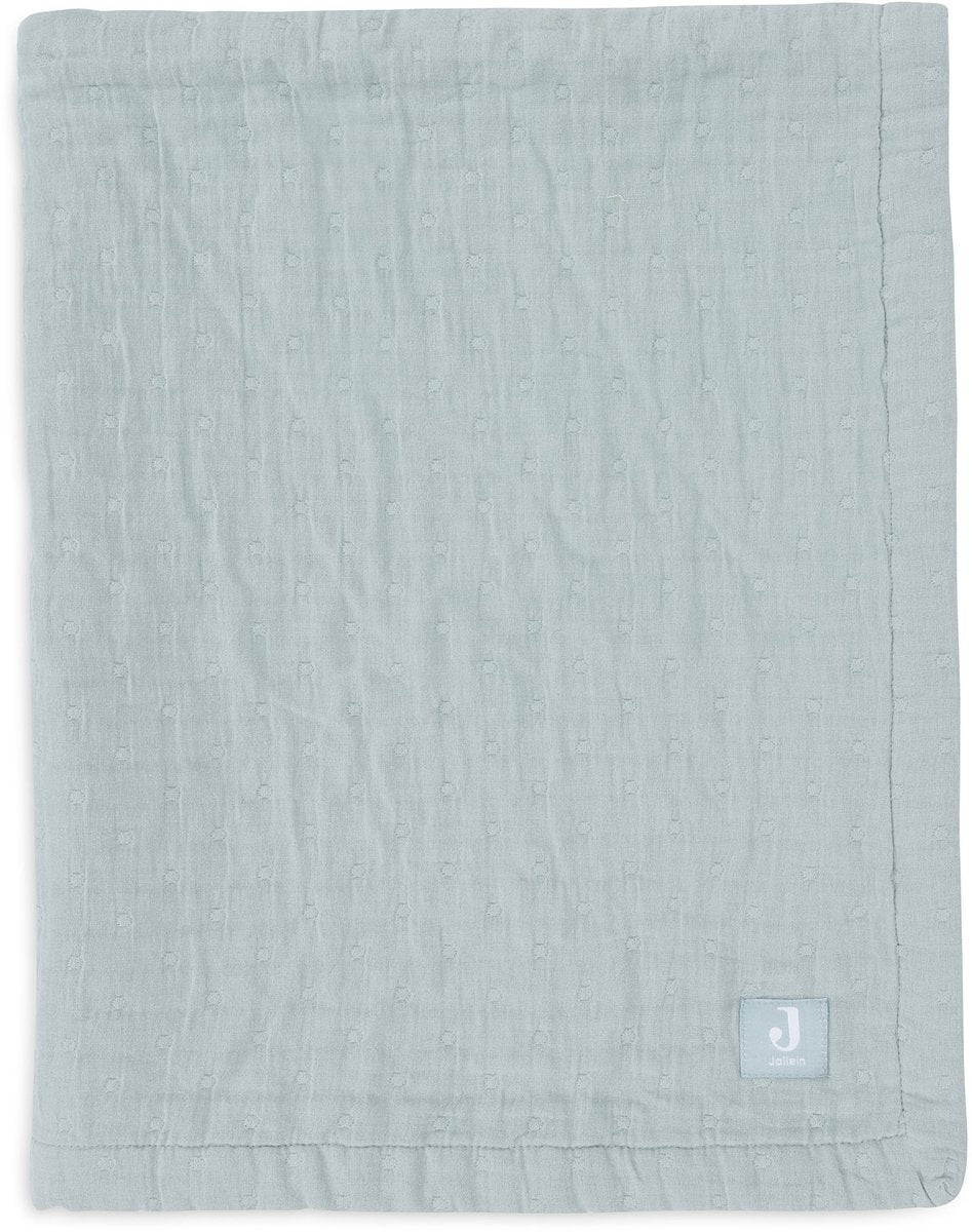 Jollein coperta per culla in jersey 75x100 cm - jacquard verde mare - gots