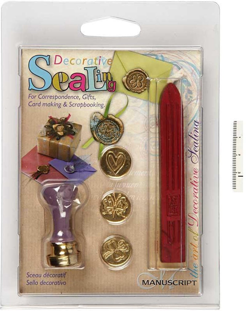 Creative Company Seal Set, Heart, Klaver, Butterfly, D 18 mm, 1 set