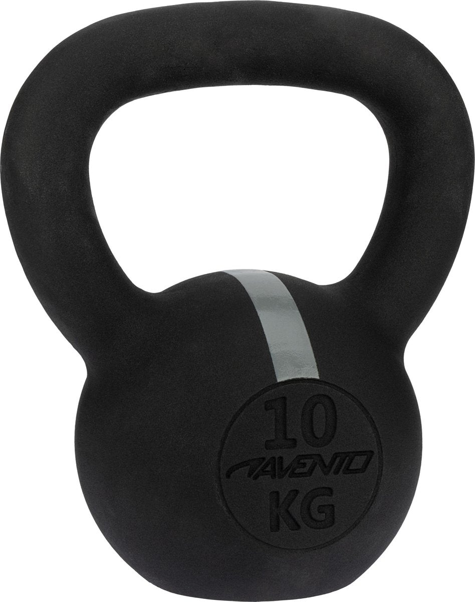 Kettlebell Avento - 10 kg - ghisa - nero grigio