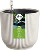 Elho all-in-1 vibes rond 18 + swi 17 - bloempot met watermeter - 100% gerecycled plastic - ø 18 cm - linnen wit