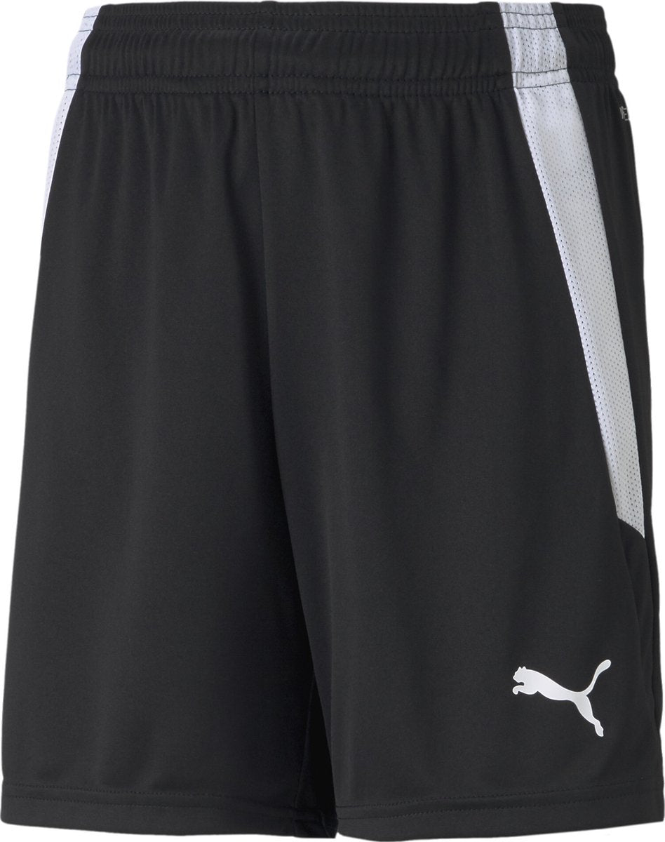 Puma teamliga shorts jr unisex sportbroek - black- white