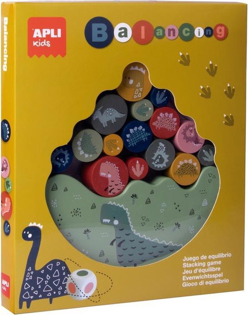 Apli juego de equilibrio infantil de madera dinosaurio