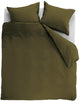 Ambiante cotton uni dekbedovertrek - effen - lits-jumeaux xl - 260x200 220 cm - olijfgroen