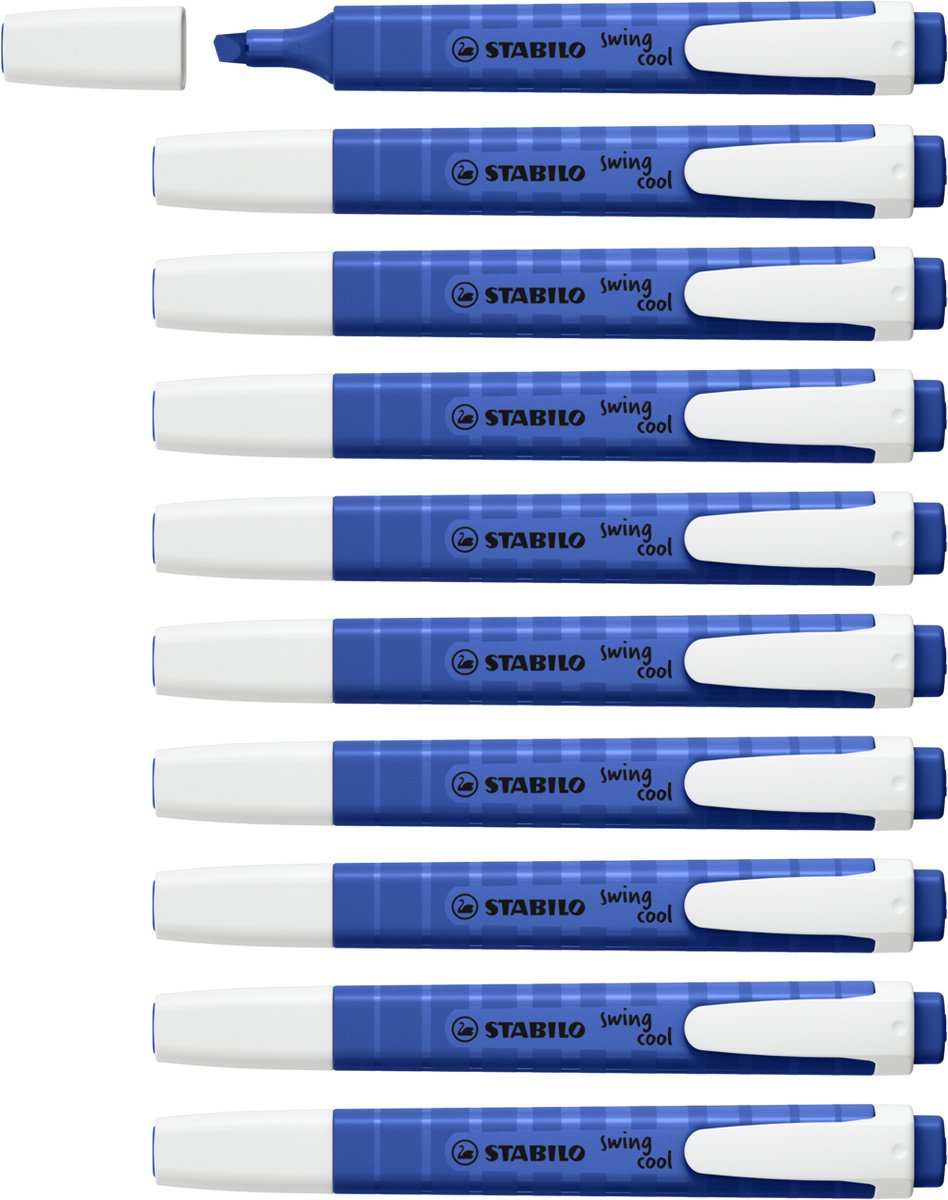 Stabilo swing cool - markeerstift - naturecolors wildflower - ultramarijn blauw - doos 10 stuks