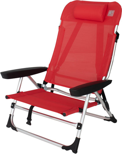 Eurotrail marbella - silla de playa con posición reclinable - rojo