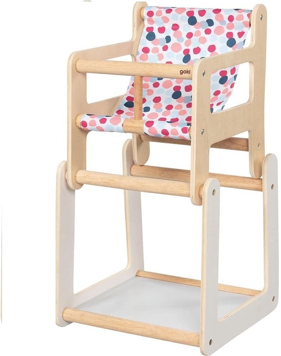 Silla de muñeca de madera de Goki con la tabla 2in1