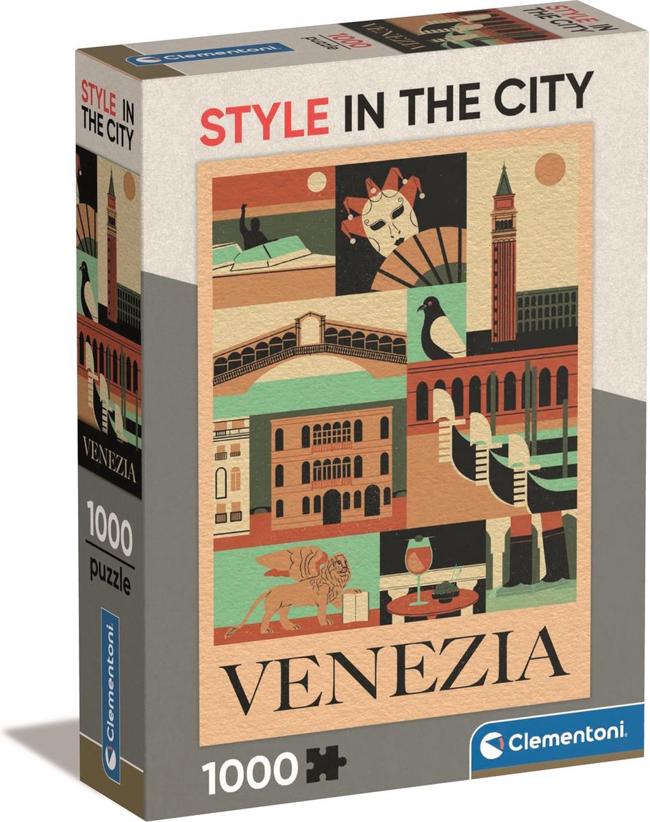 Clementoni - puzzle - 1000 pezzi - stile nella città di Venezia - puzzle per adulti