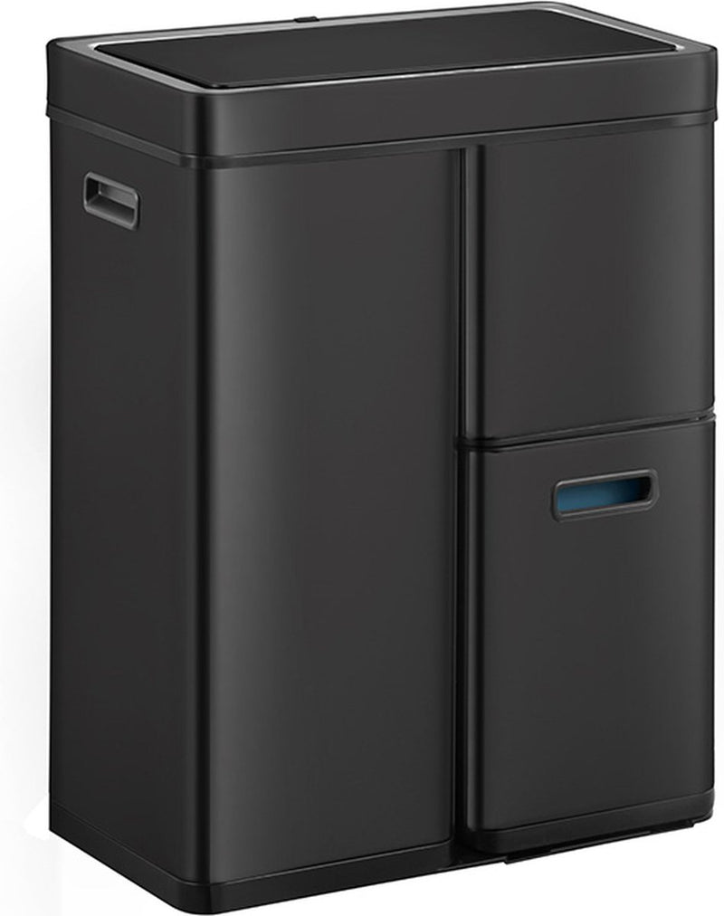 Eko - reciclador con sensor mirage plus 30+15+15 litros - plástico de acero con recubrimiento en polvo - negro - contenedor de basura