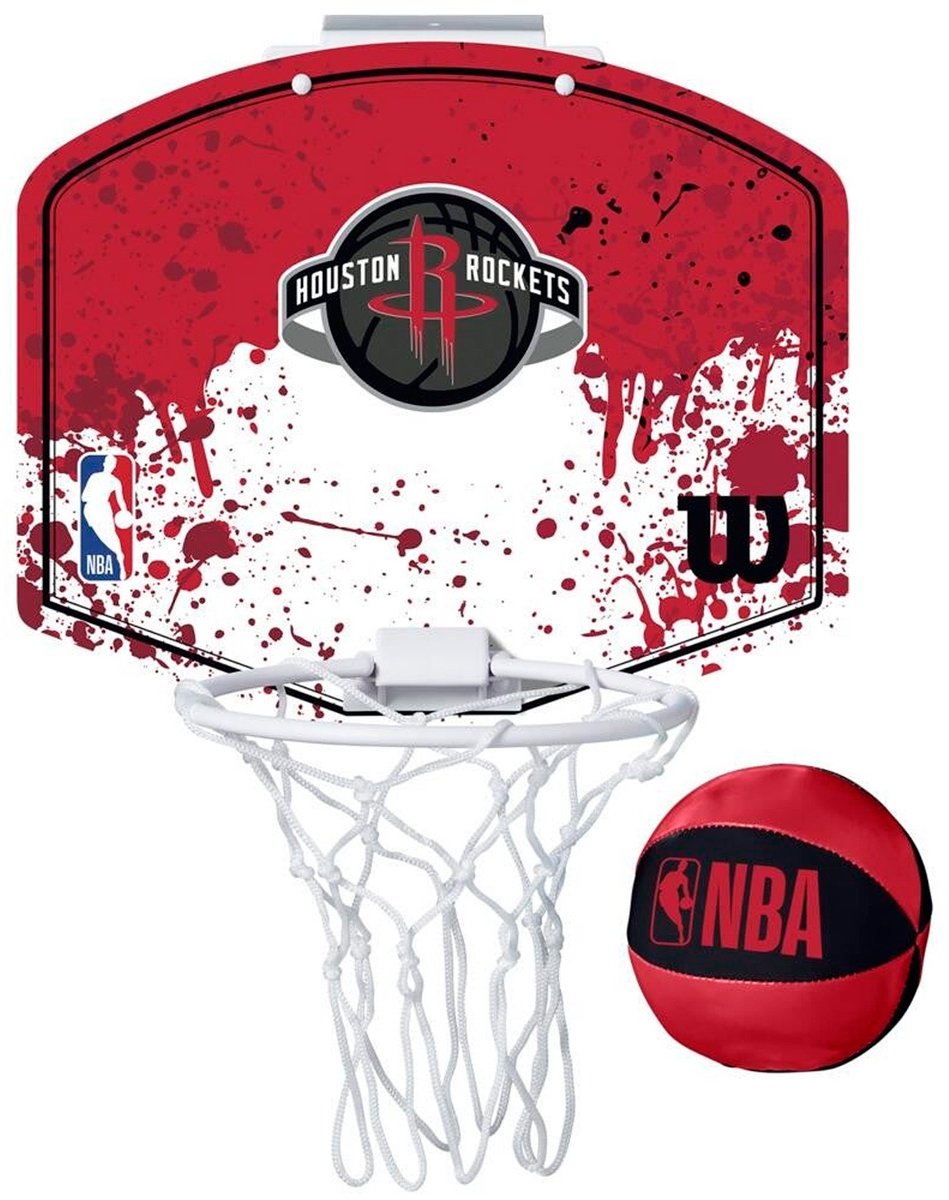 Wilson team mini aro nba rockets set con pelota y mini canasta multicolor