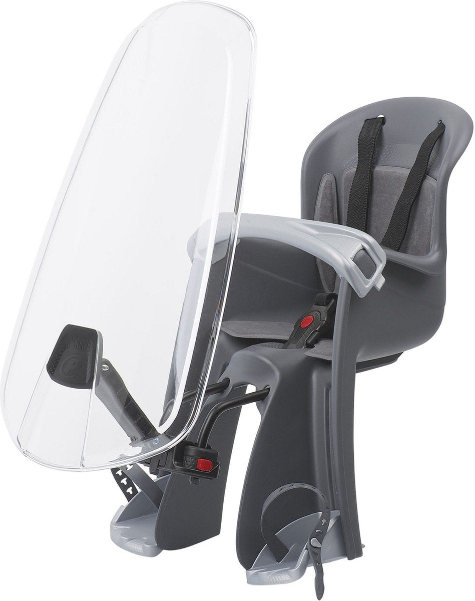 Asiento de bicicleta para Bilby Junior con parabrisas Negro Gray