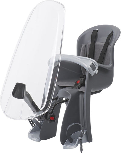 Sedile per biciclette per Bilby junior con parabrezza nero grigio