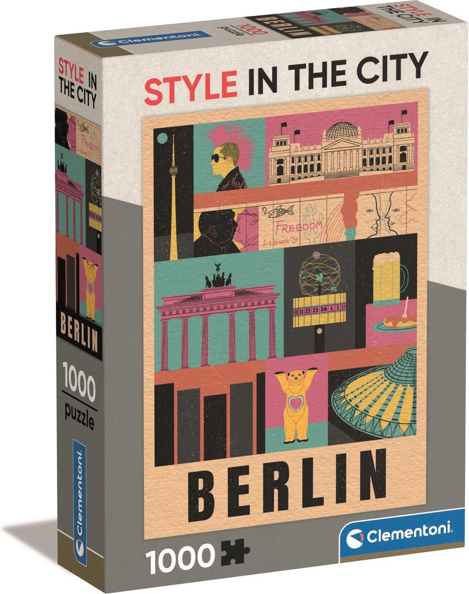Clementoni - puzzle - 1000 pezzi - stile nella città di berlino - puzzle per adulti