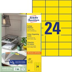 Etichette universali avery zweckform 3451 70x37mm gialle