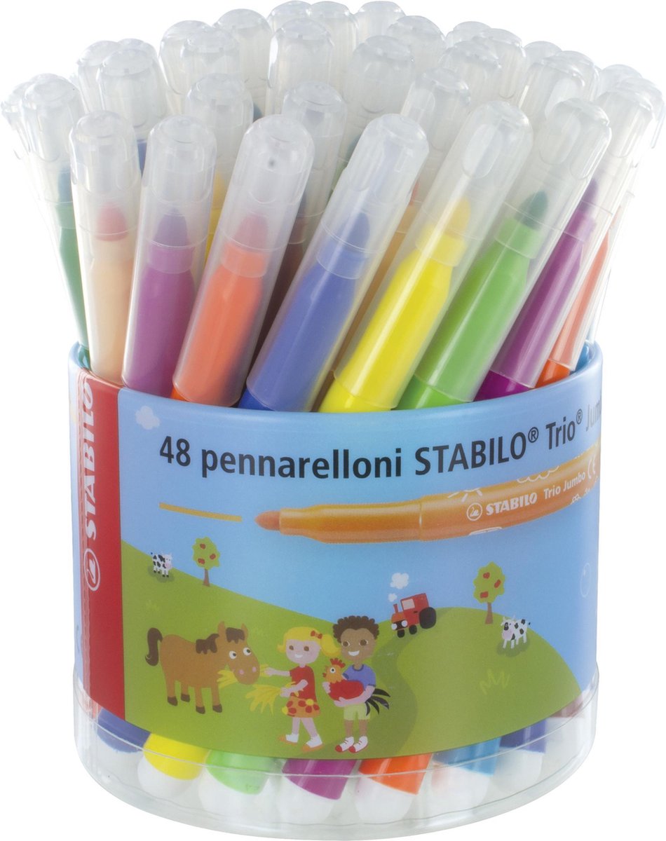 Confezione scuola di pennarelli Stabilo trio jumbo - 48 pz.