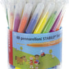 Stabilo trio jumbo - viltstift - robuuste xl-punt - 12 kleuren - plastic koker met 48 stuks