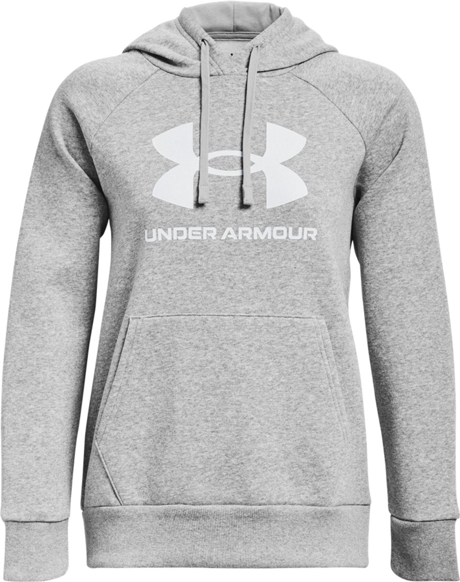 Sudadera deportiva Under Armour UA Rival Fleece Big Logo HD para mujer - Gris - Blanco