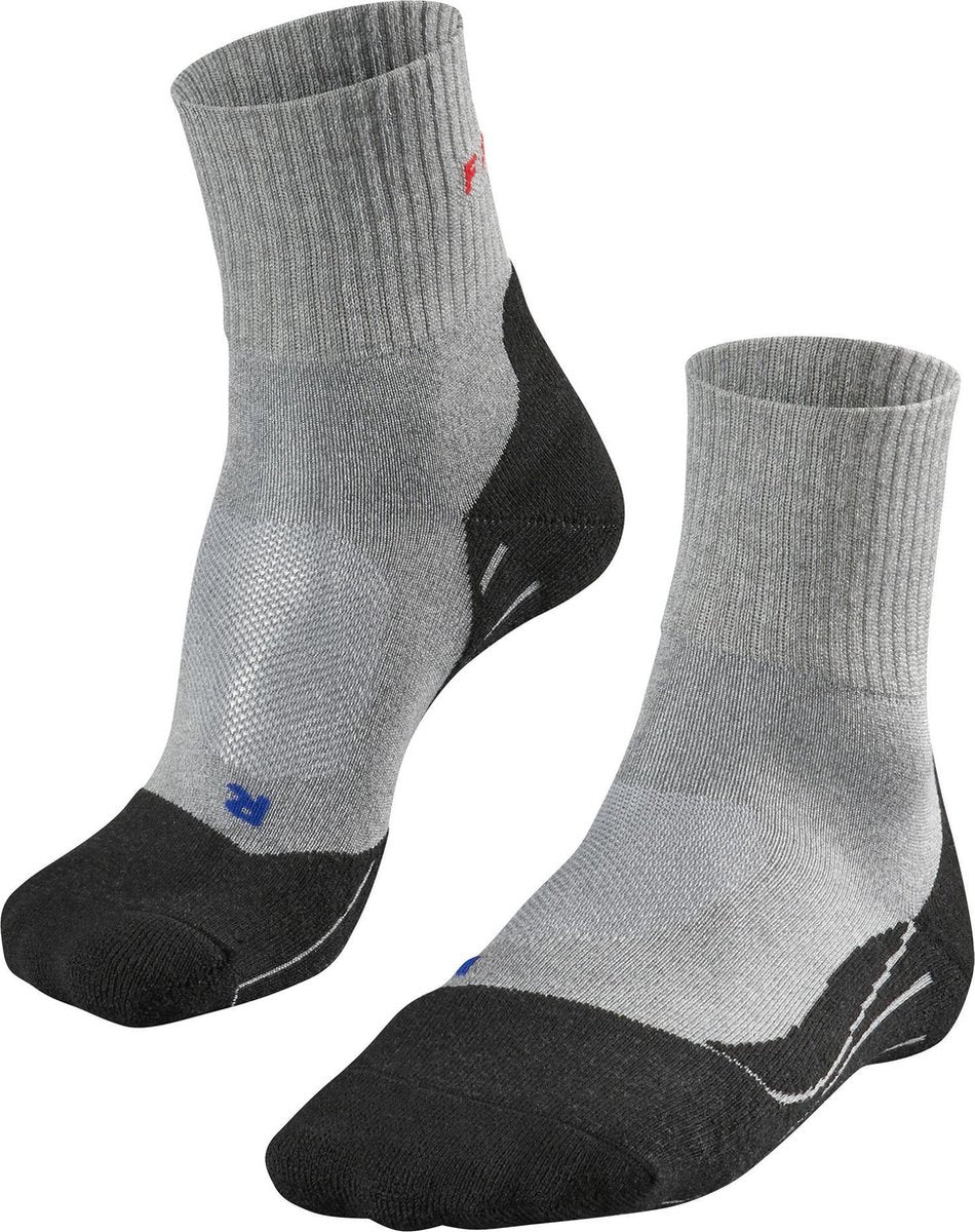 Falke tk2 cool short anti-ampollas grueso material funcional de lyocell calcetines para caminar hombres gris - talla 46-48