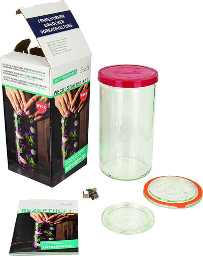 Weck fermentation starter set, glass 1590 ml - jar - glass jar - fermentation jar